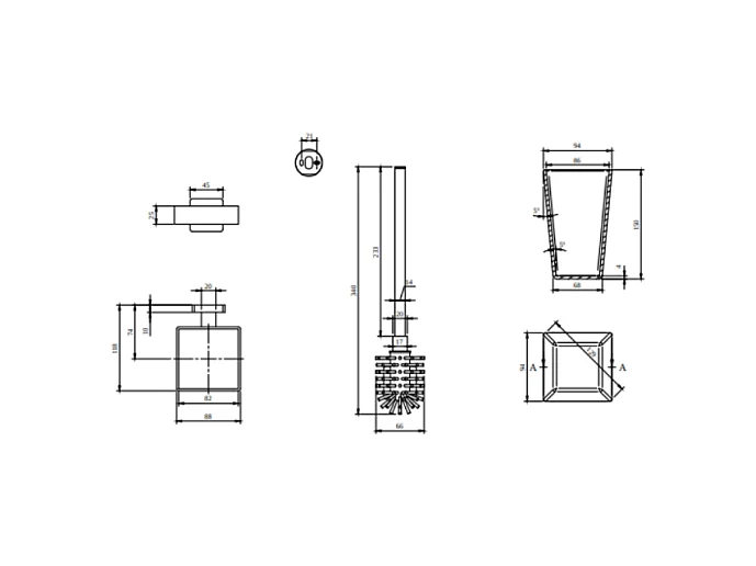 Dérouleur de papier toilette sans couvercle + Ensemble brosse WC VILLEROY ET BOCH Striking Chrome noir mat