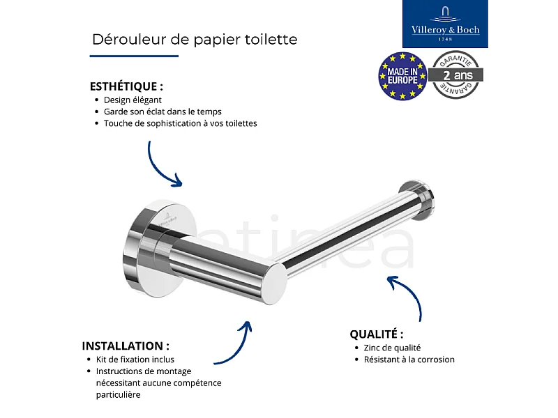 Dérouleur de papier toilette sans couvercle VILLEROY ET BOCH Elements - Tender
