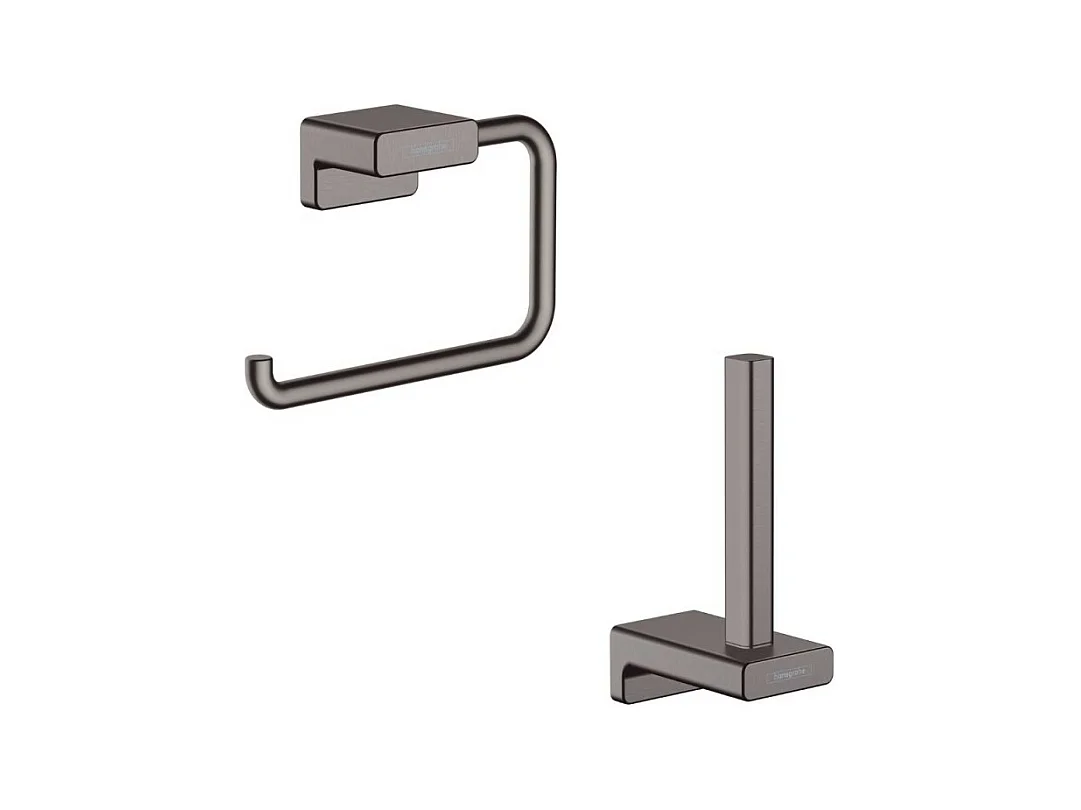 Porte-papier WC HANSGROHE AddStoris  + Réserve porte-papier noir chromé brossé