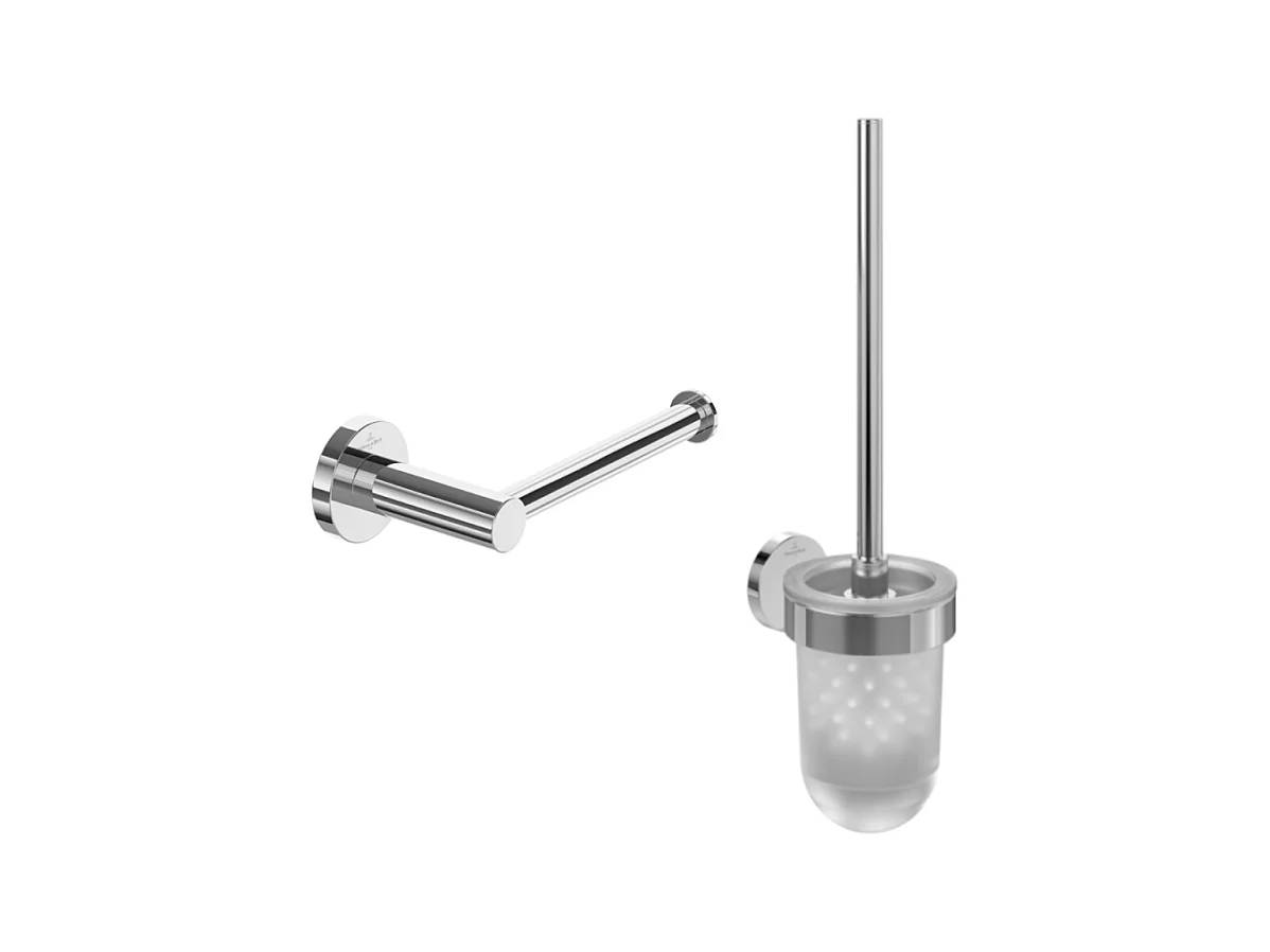 Dérouleur de papier toilette sans couvercle + Ensemble brosse WC VILLEROY & BOCH Elements Tender