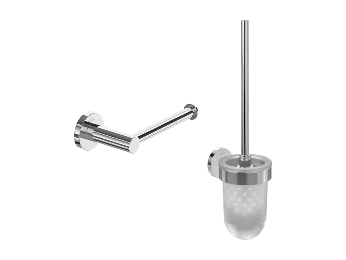 Dérouleur de papier toilette sans couvercle + Ensemble brosse WC VILLEROY & BOCH Elements Tender