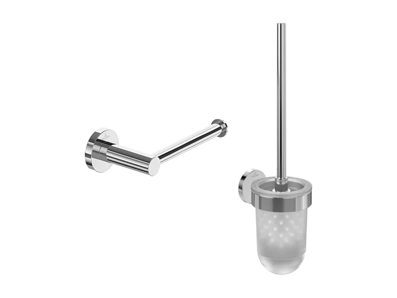 Dérouleur de papier toilette sans couvercle + Ensemble brosse WC VILLEROY & BOCH Elements Tender