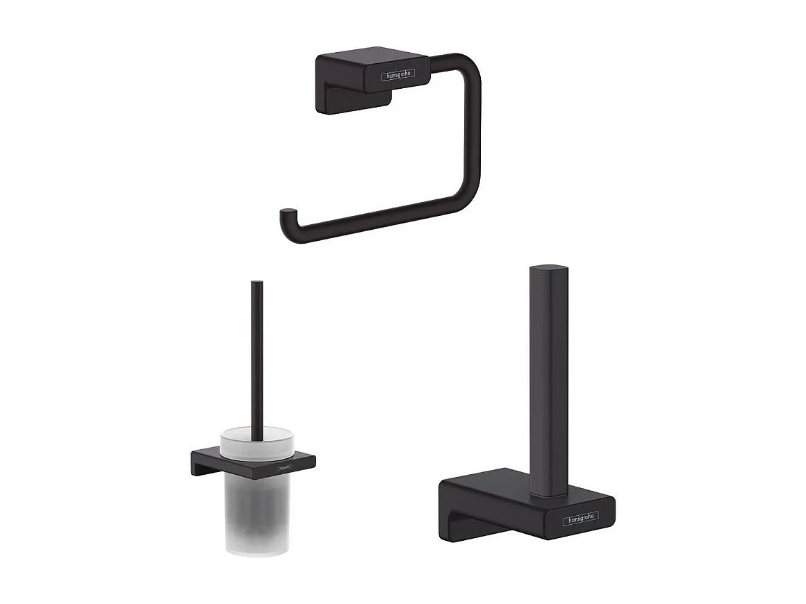 Porte-brosse WC HANSGROHE Addstoris + Porte-papier WC  + Réserve porte-papier noir mat