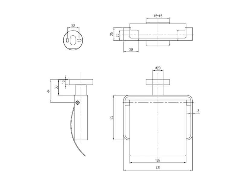 Dérouleur de papier toilette avec couvercle VILLEROY ET BOCH Elements - Striking Chrome