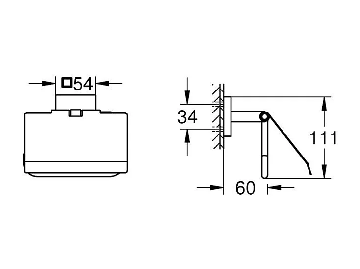 Dérouleur de papier avec couvercle GROHE Start Cube chromé