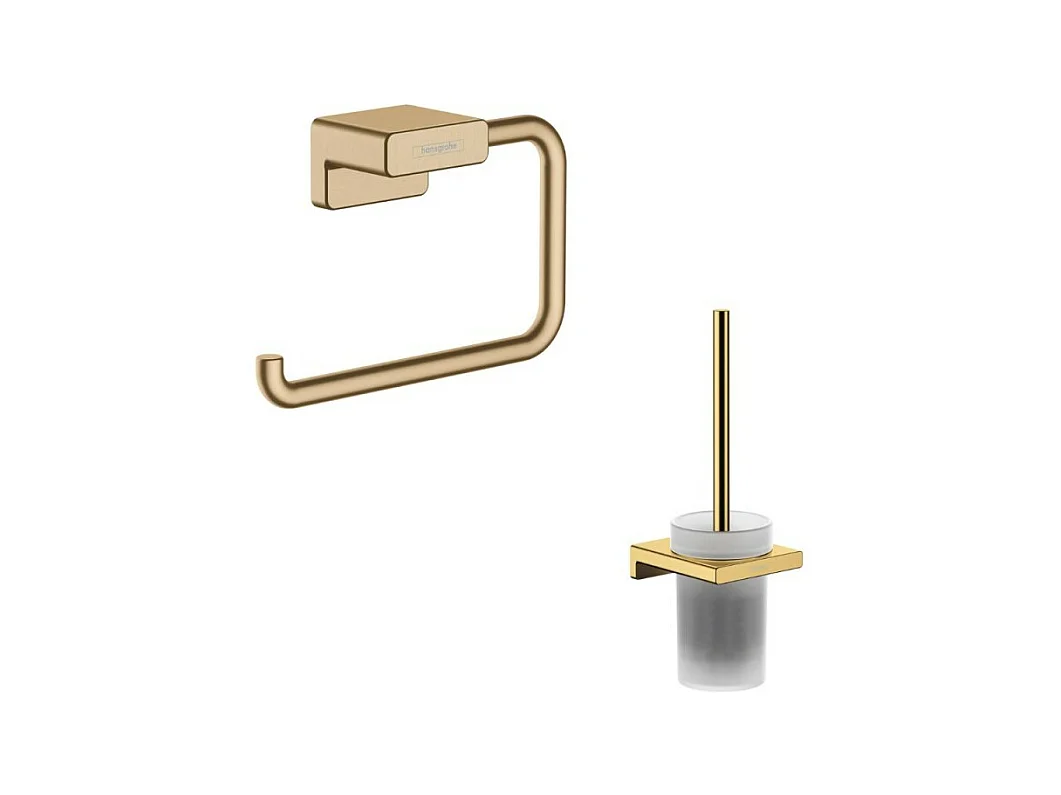 Porte-brosse WC HANSGROHE AddStoris + Porte-papier WC bronze brossé