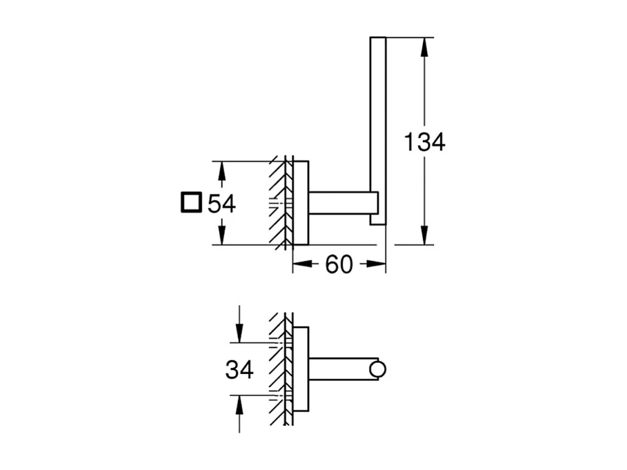 Repose papier GROHE Start Cube chromé