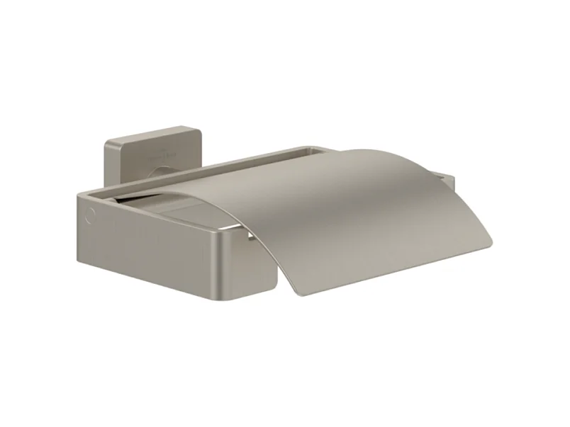 Dérouleur de papier toilette avec couvercle VILLEROY ET BOCH Elements - Striking Nickel Brossé