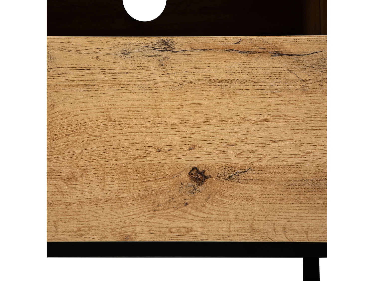 Meuble TV moderne aux couleurs contrastées avec grain de bois 180 cm