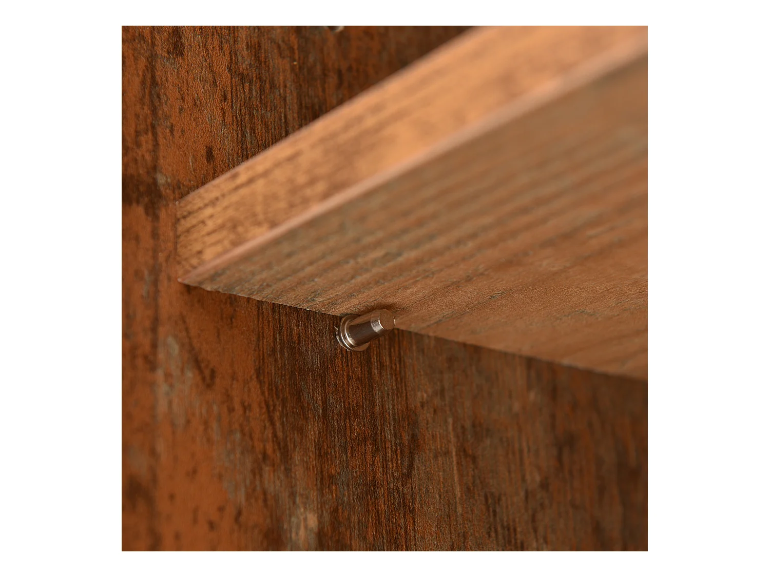 Komoda w stylu vintage 140 cm z 3 szufladami i regulowanymi półkami, brązowa - do salonu i jadalni