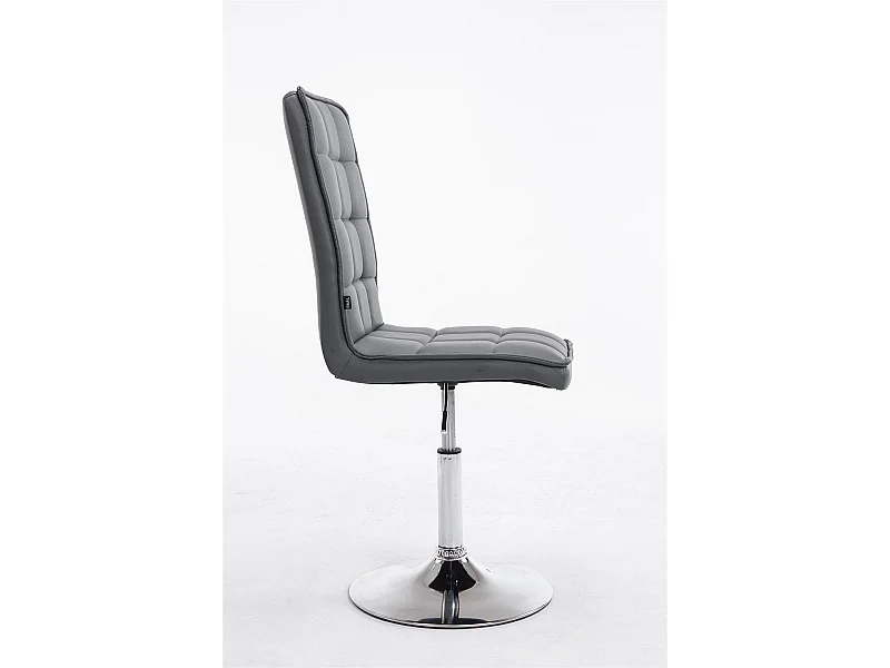 Eetkamerstoelen - Kunstleer & Metaal in chroomoptiek - grijs - Peking V2