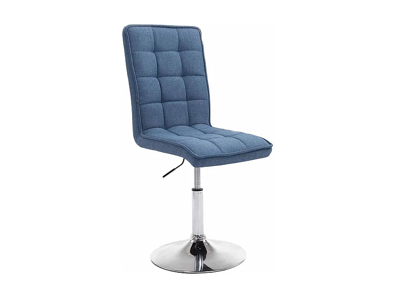 chaise salle à manger - Tissu & Chrome - Bleu - Peking V2