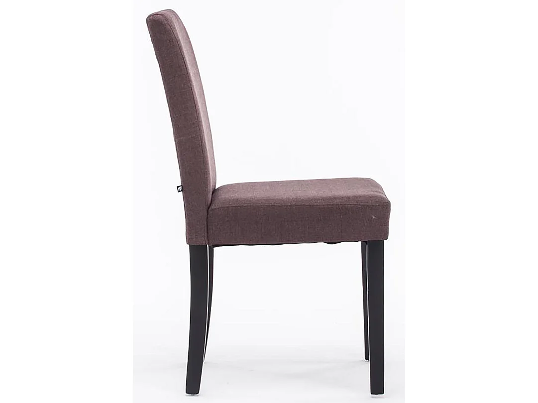 Lot de 4  chaise salle à manger - Tissu & Noir - Marron - Ina