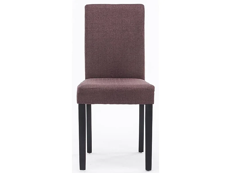 Lot de 4  chaise salle à manger - Tissu & Noir - Marron - Ina