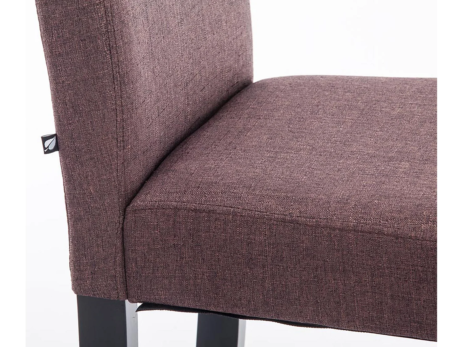 Lot de 4  chaise salle à manger - Tissu & Noir - Marron - Ina