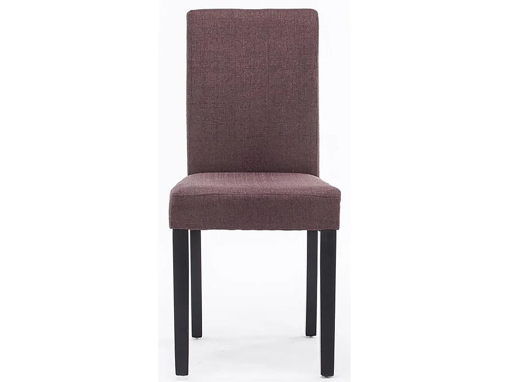 Lot de 4  chaise salle à manger - Tissu & Noir - Marron - Ina