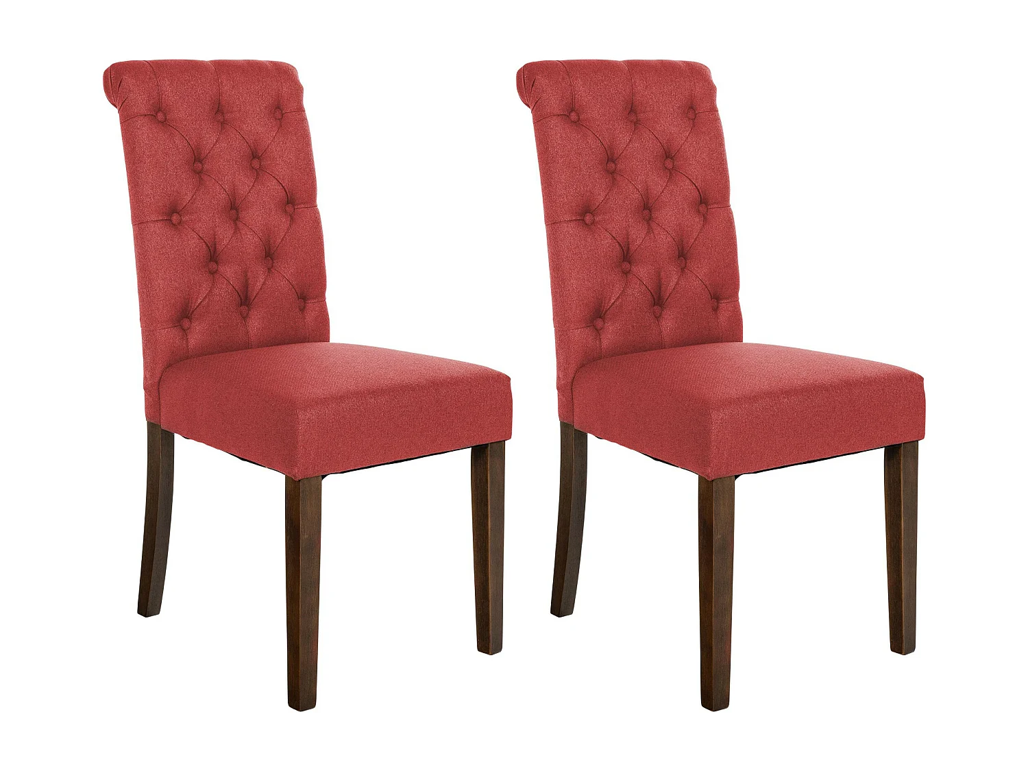 Lot de 2  chaise salle à manger - Tissu - Rouge - Lisburn