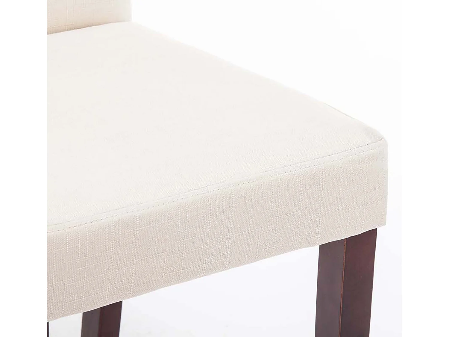 4er Set Esszimmerstuhl - Stoff & cappuccino - creme - Ina