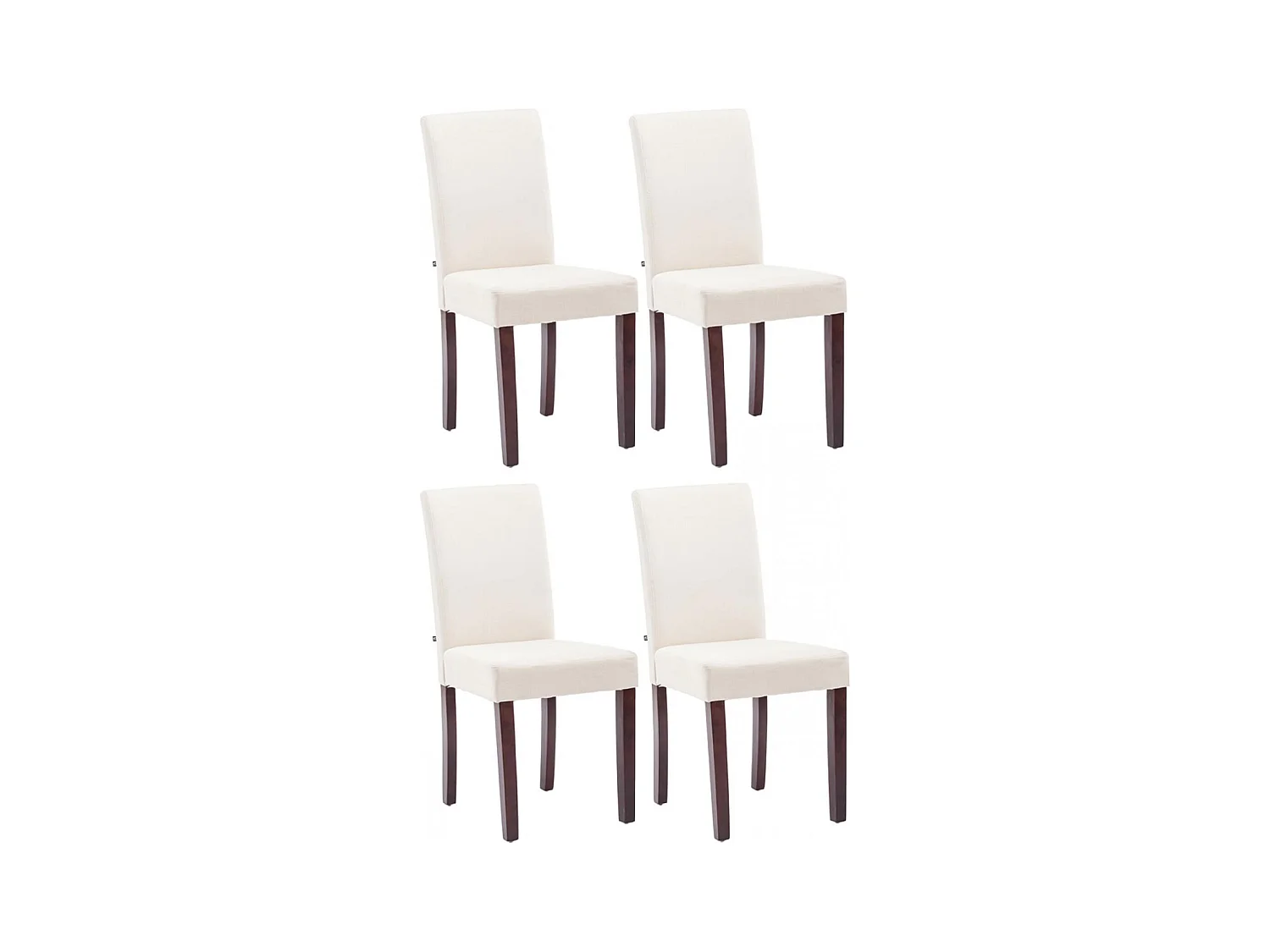 Lot de 4  chaise salle à manger - Tissu & Cappuccino - Crème - Ina