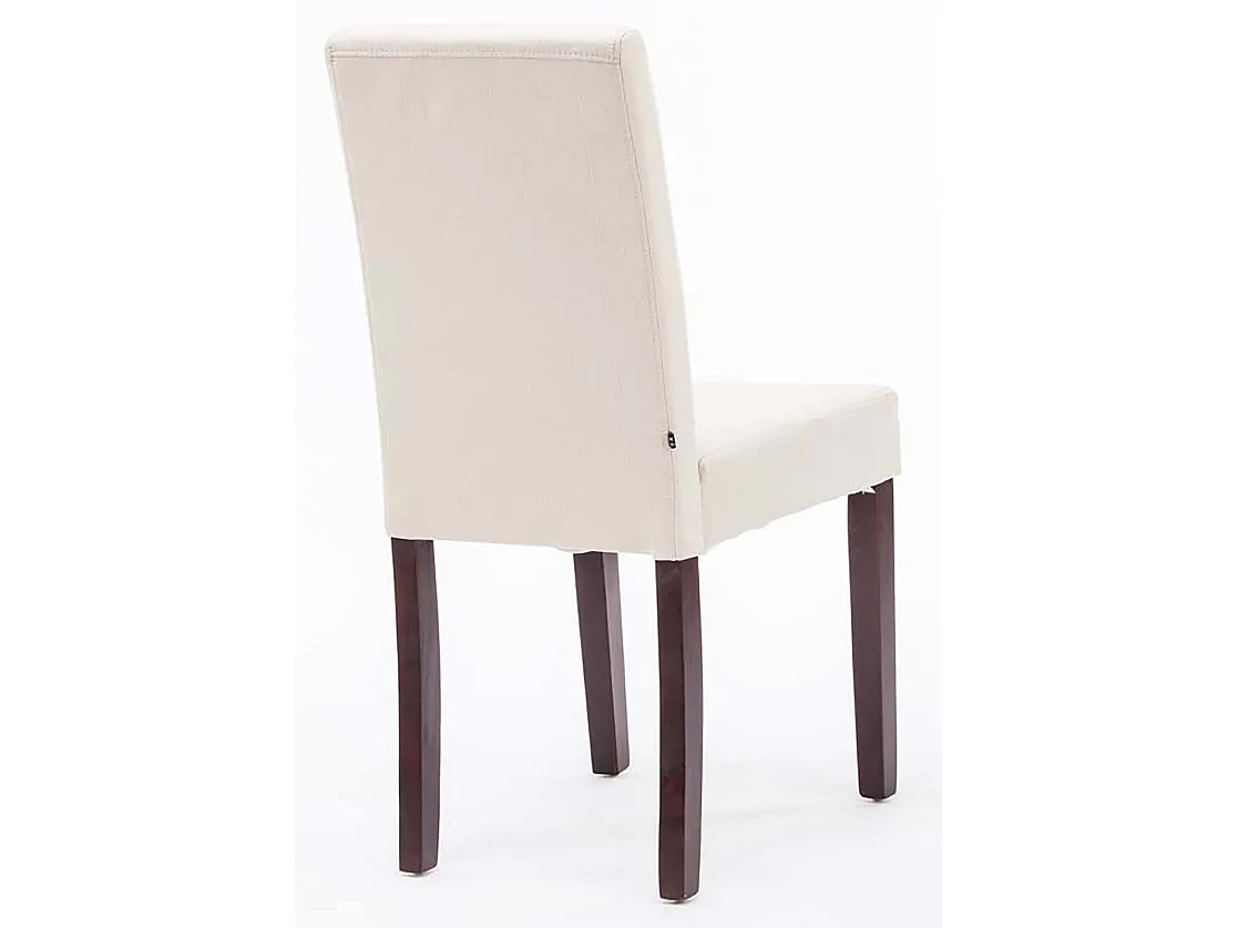 Lot de 4  chaise salle à manger - Tissu & Cappuccino - Crème - Ina
