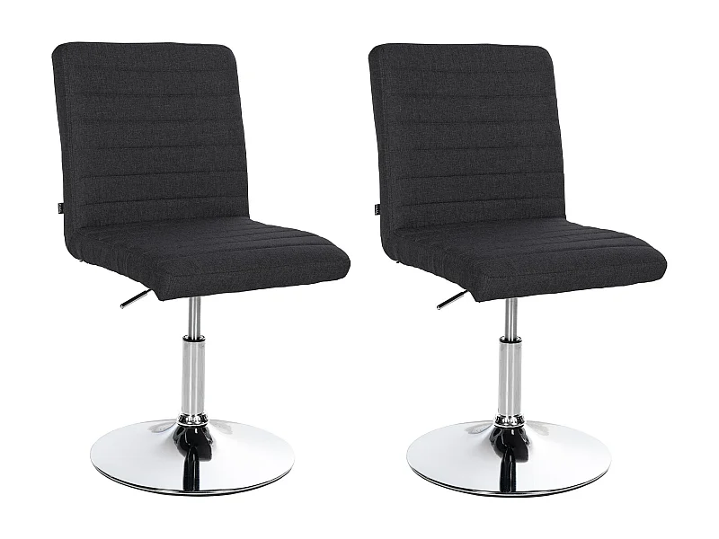 Lot de 2  chaise salle à manger - Tissu - Noir - Elvas