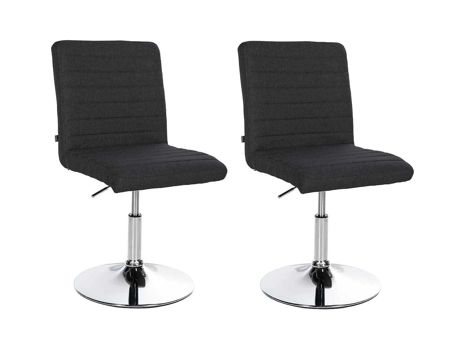 Lot de 2  chaise salle à manger - Tissu - Noir - Elvas