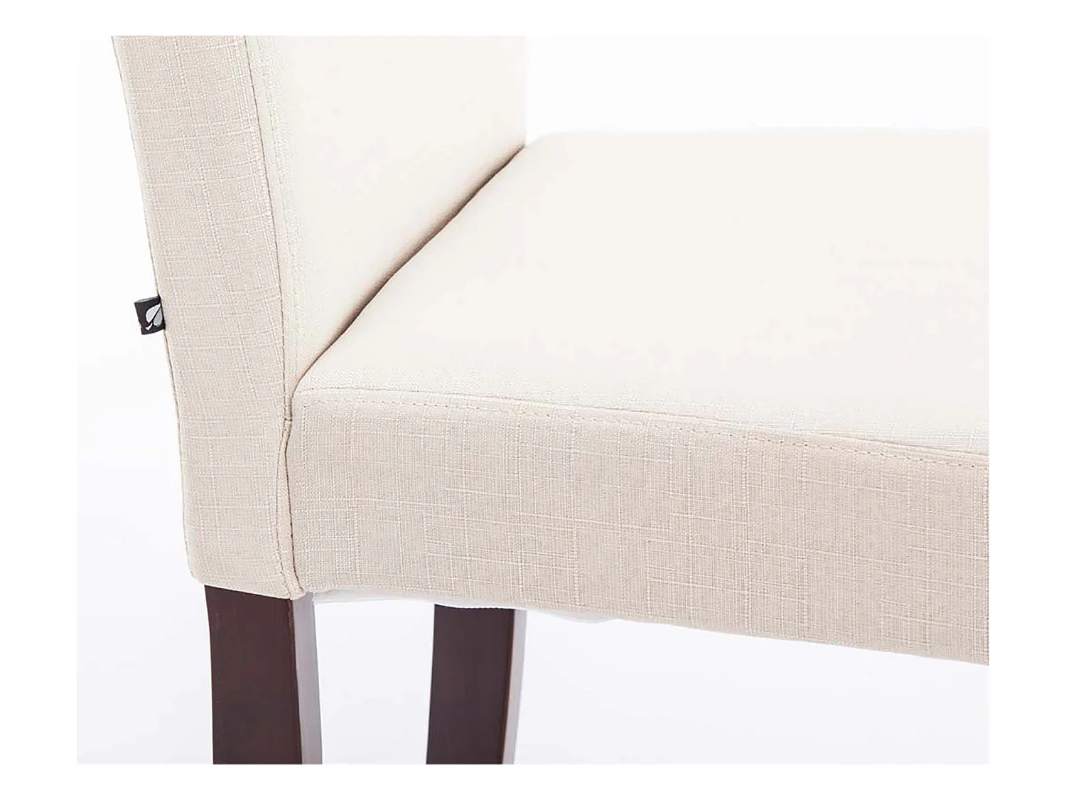 Lot de 6  chaise salle à manger - Tissu & Cappuccino - Crème - Ina