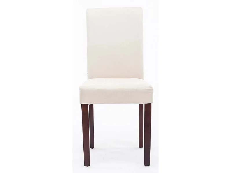 Lot de 6  chaise salle à manger - Tissu & Cappuccino - Crème - Ina
