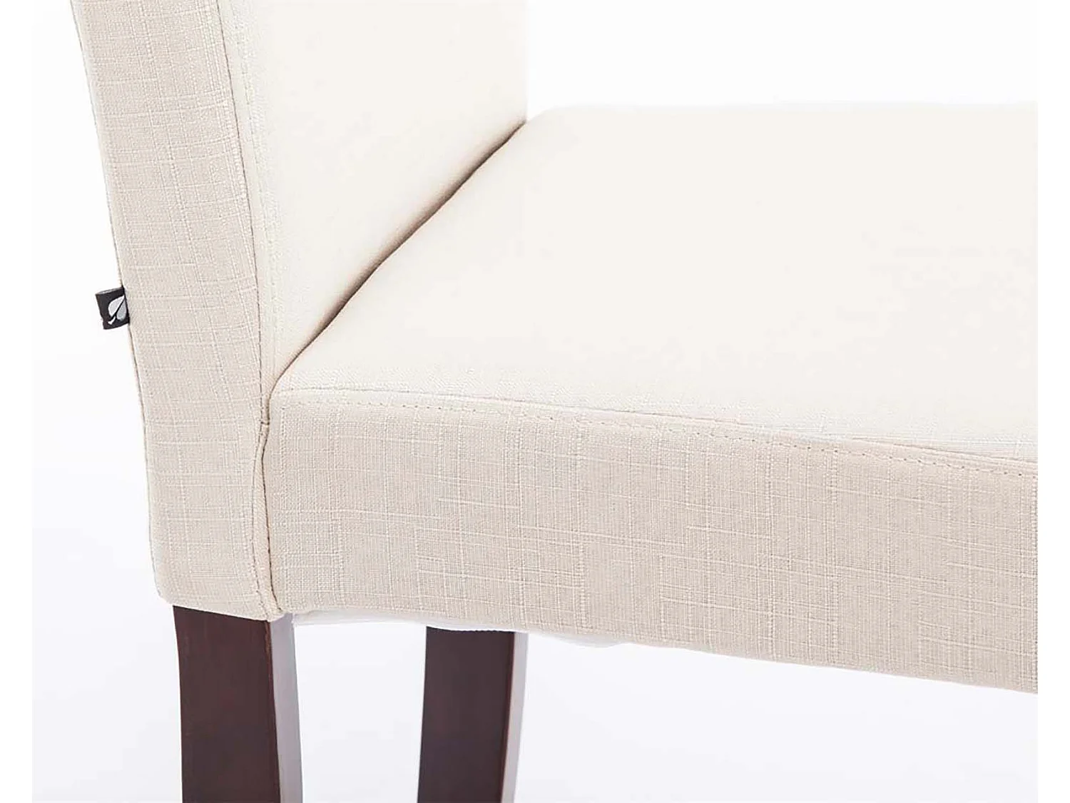 Lot de 6  chaise salle à manger - Tissu & Cappuccino - Crème - Ina