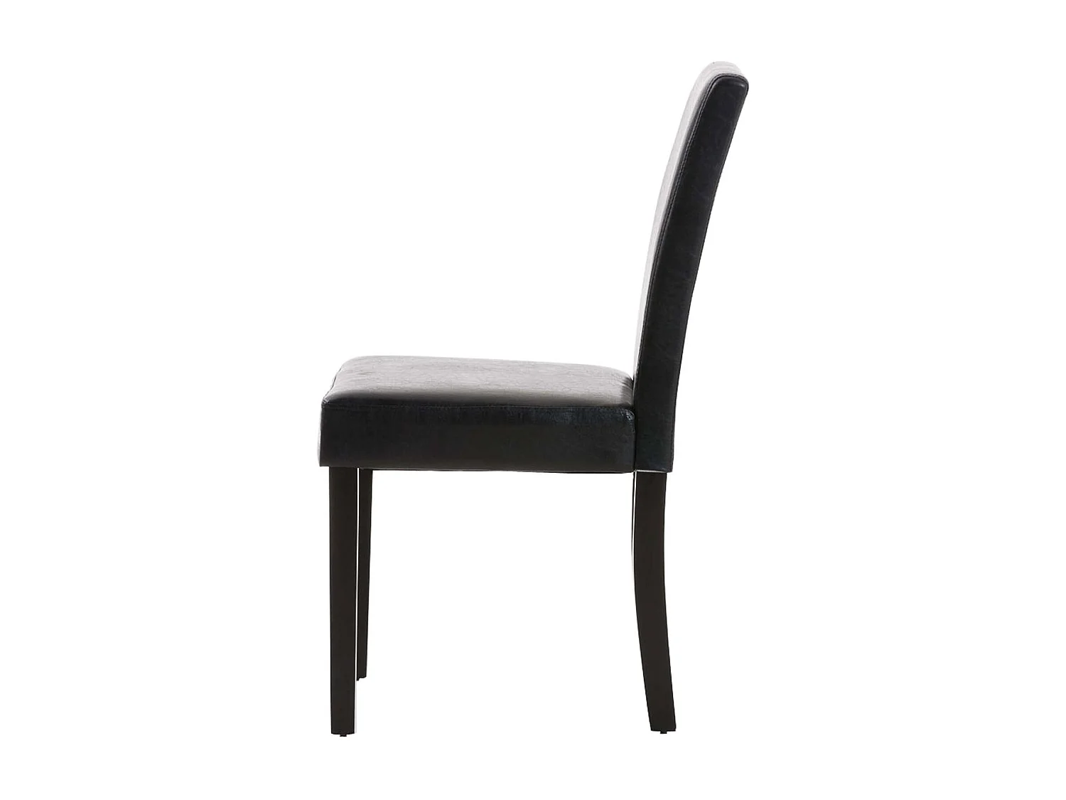 Lot de 6  chaise salle à manger - Similicuir & Marron foncé - Noir - Ina