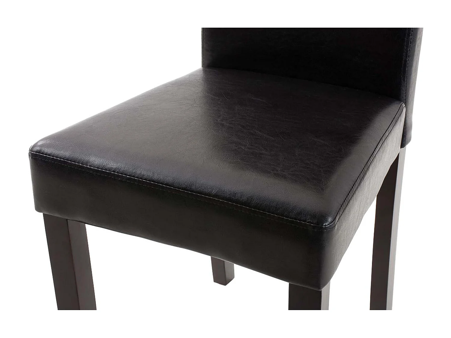 Lot de 6  chaise salle à manger - Similicuir & Marron foncé - Noir - Ina