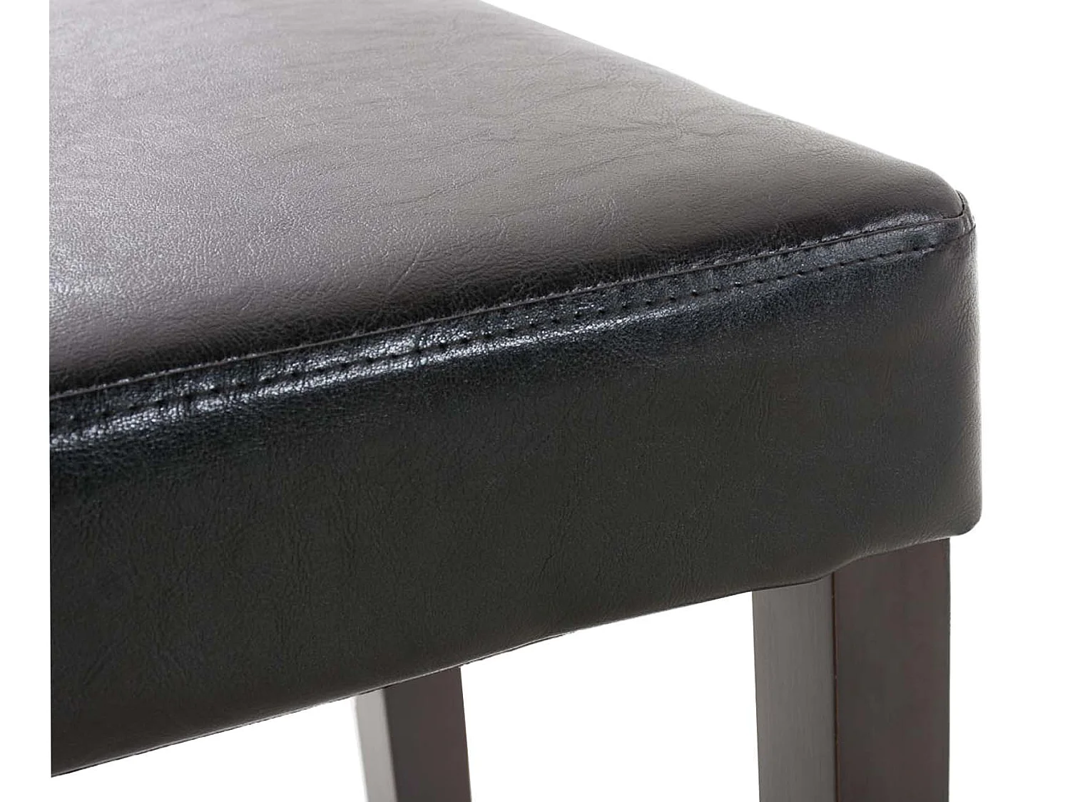 Lot de 6  chaise salle à manger - Similicuir & Marron foncé - Noir - Ina