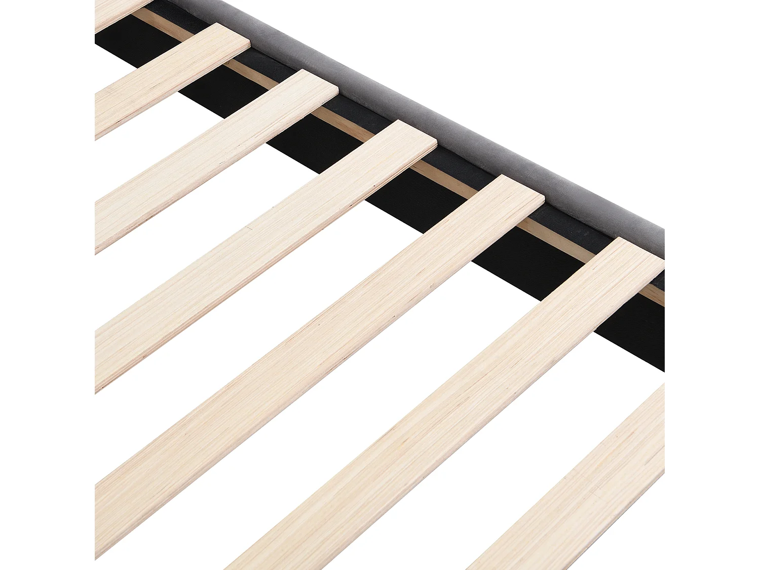 Lit rembourré double 140x200 cm en velours - gris(sans matelas)