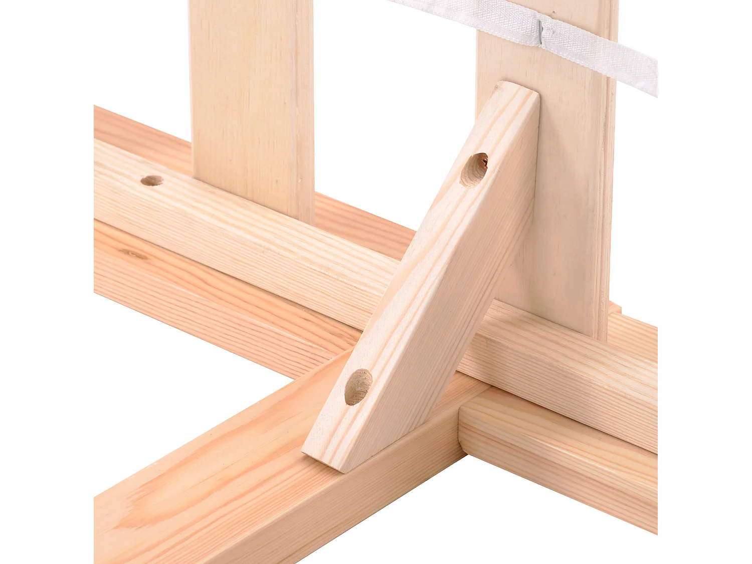 Lit Adulte Simple en bois massif  200x90 cm Tête de lit et sommier à lattes - Naturel