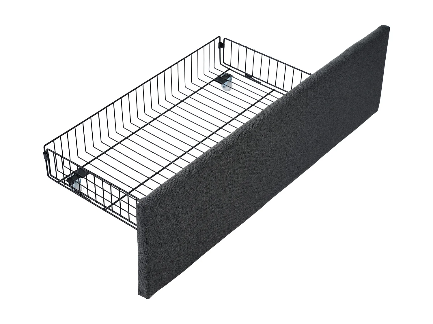 Lit rembourré double 160x200 cm avec 4 tiroirs et USB - sommier à lattes en bois - Gris(matelas inclus)