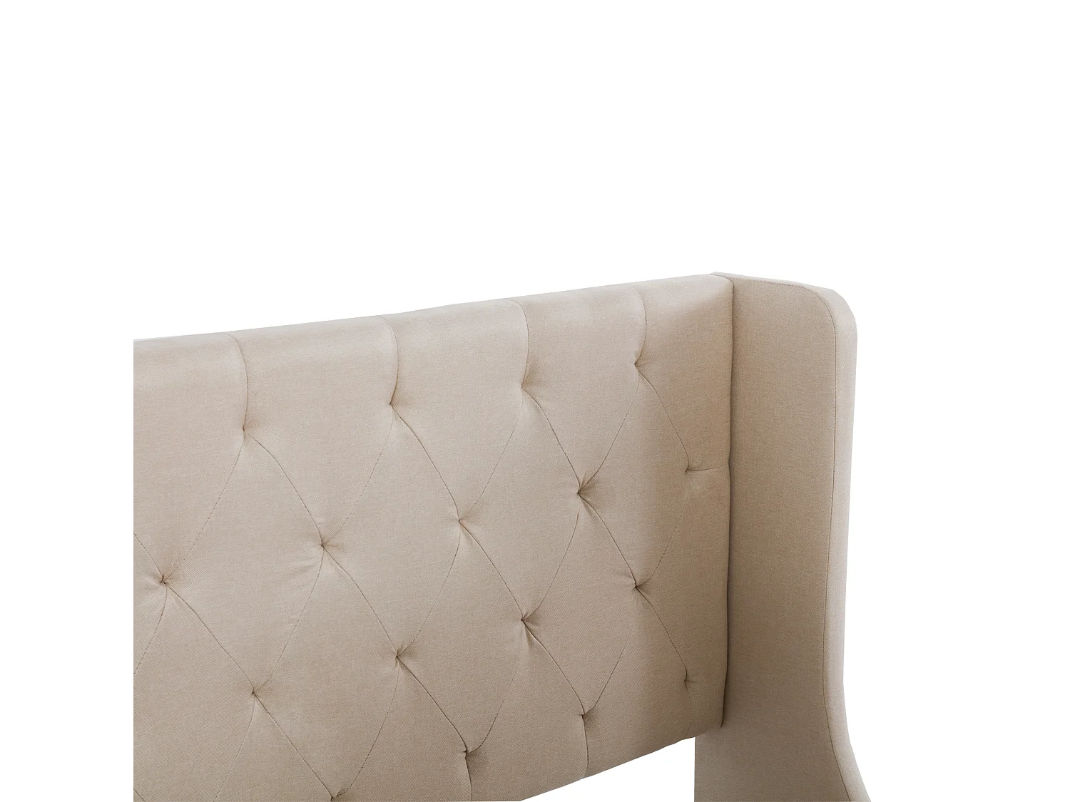 Lit adulte 140x200 cm lit double avec dossier et  tiroirs - lin beige - sans matelas