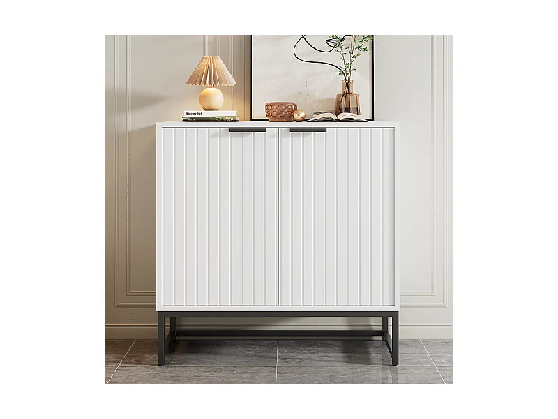 Buffet commode moderne avec 2 portes en formage sous vide -  L80/P40/H80 cm