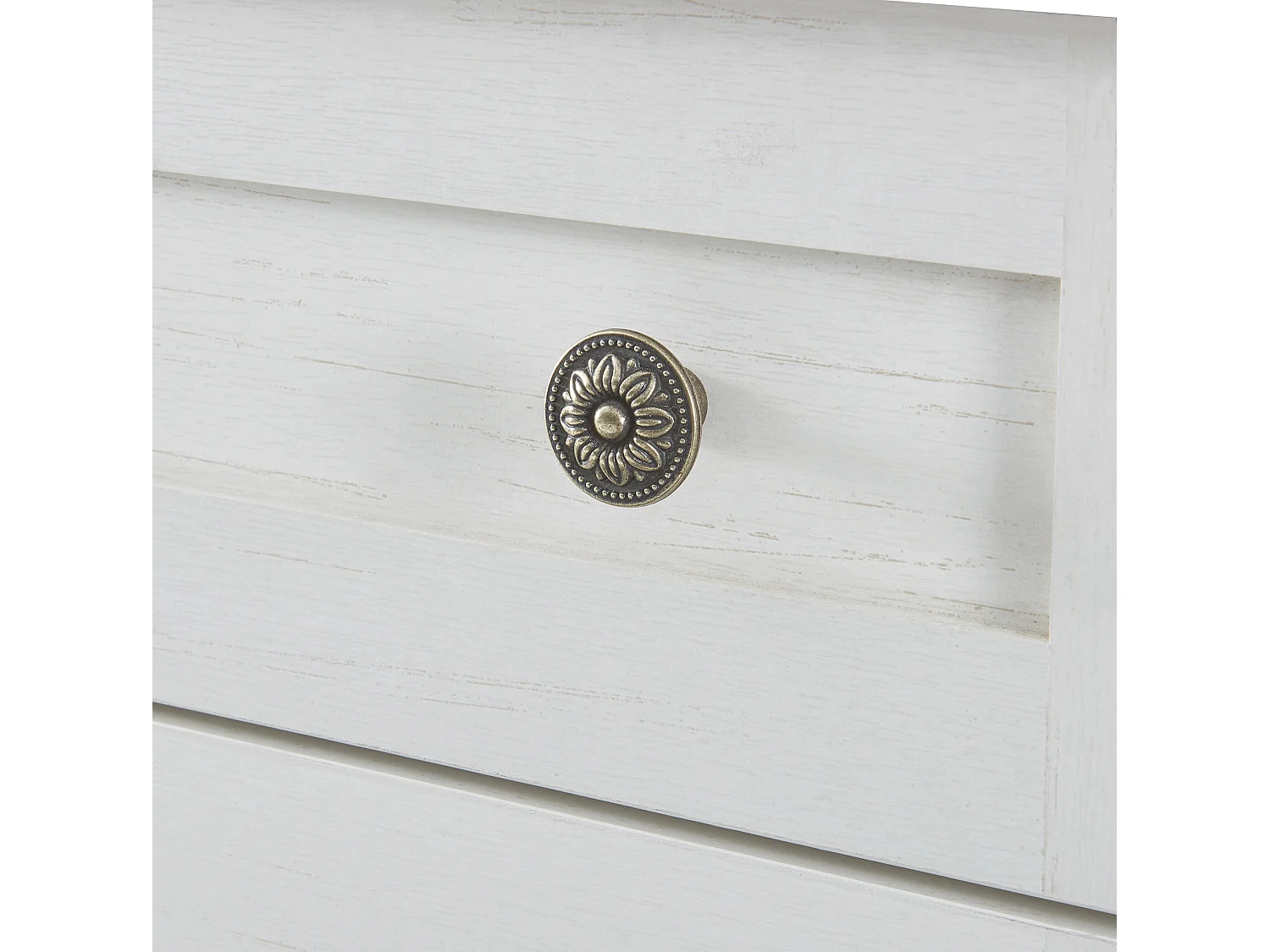 Biała komoda z 4 drzwiami i 2 szufladami, regulowane półki, blat imitujący drewno - do salonu lub kuchni