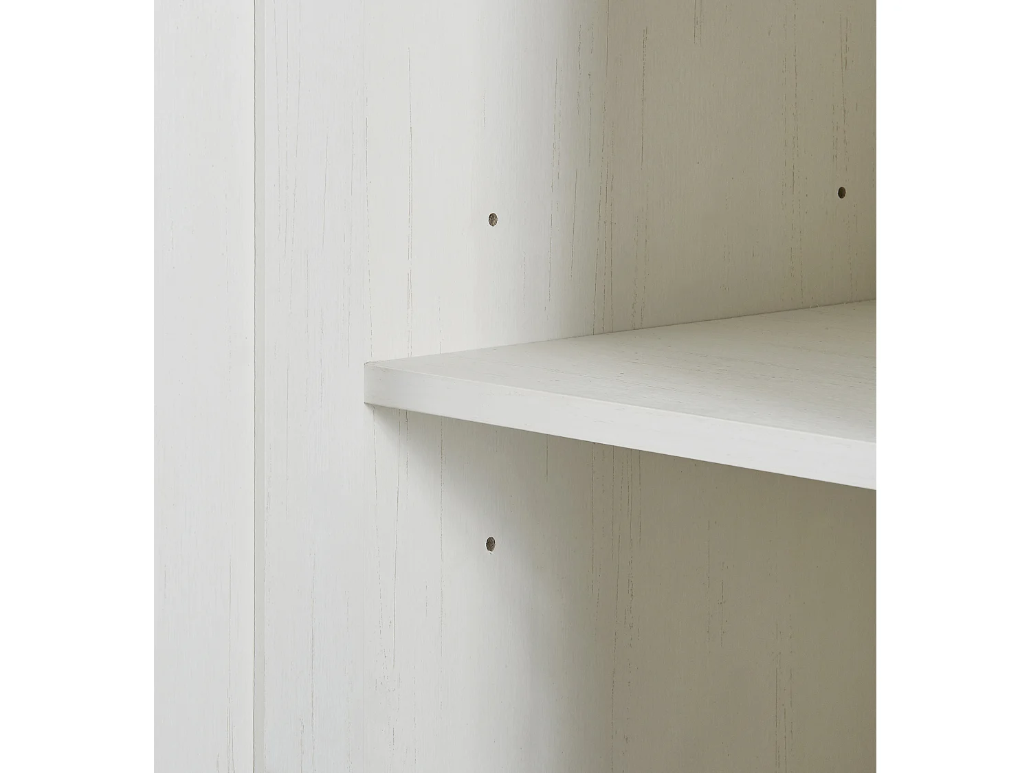 Buffet blanc et couleur de bois avec 4 portes et 2 tiroirs - 150x40x86 cm