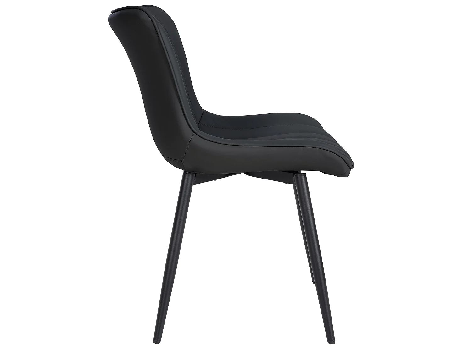 Lot de 2  chaise salle à manger - Similicuir - Noir - Largo