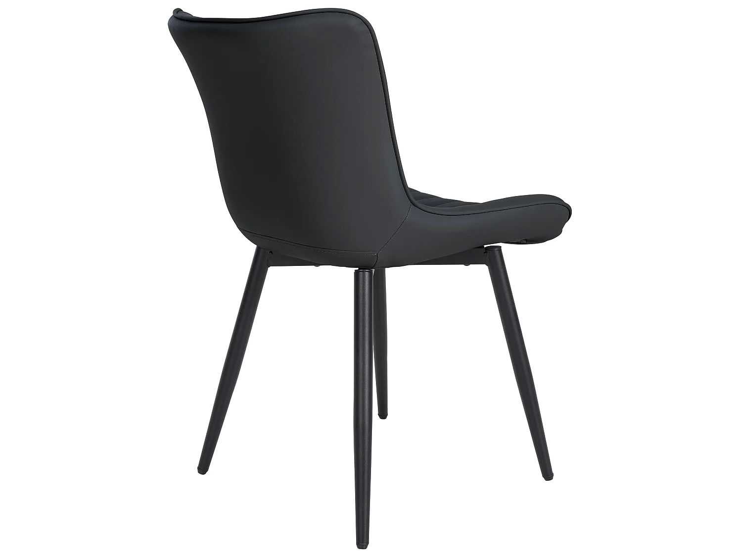 Lot de 2  chaise salle à manger - Similicuir - Noir - Largo