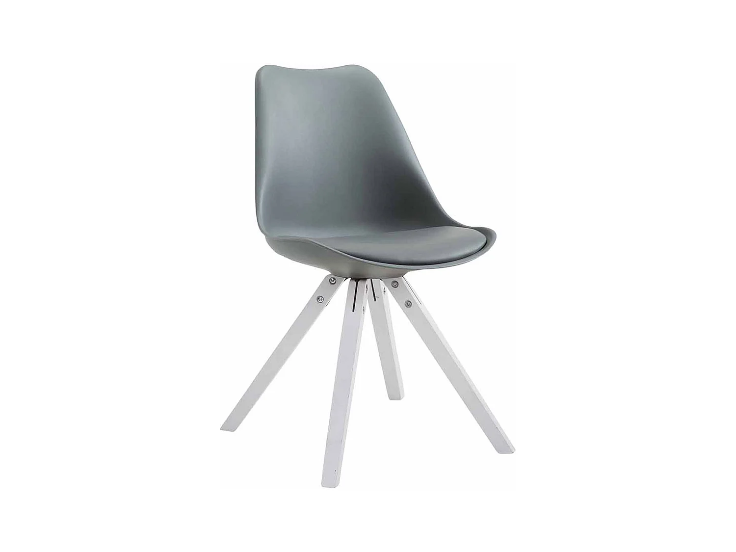 chaise salle à manger - Similicuir & Blanc - Gris - Toulouse