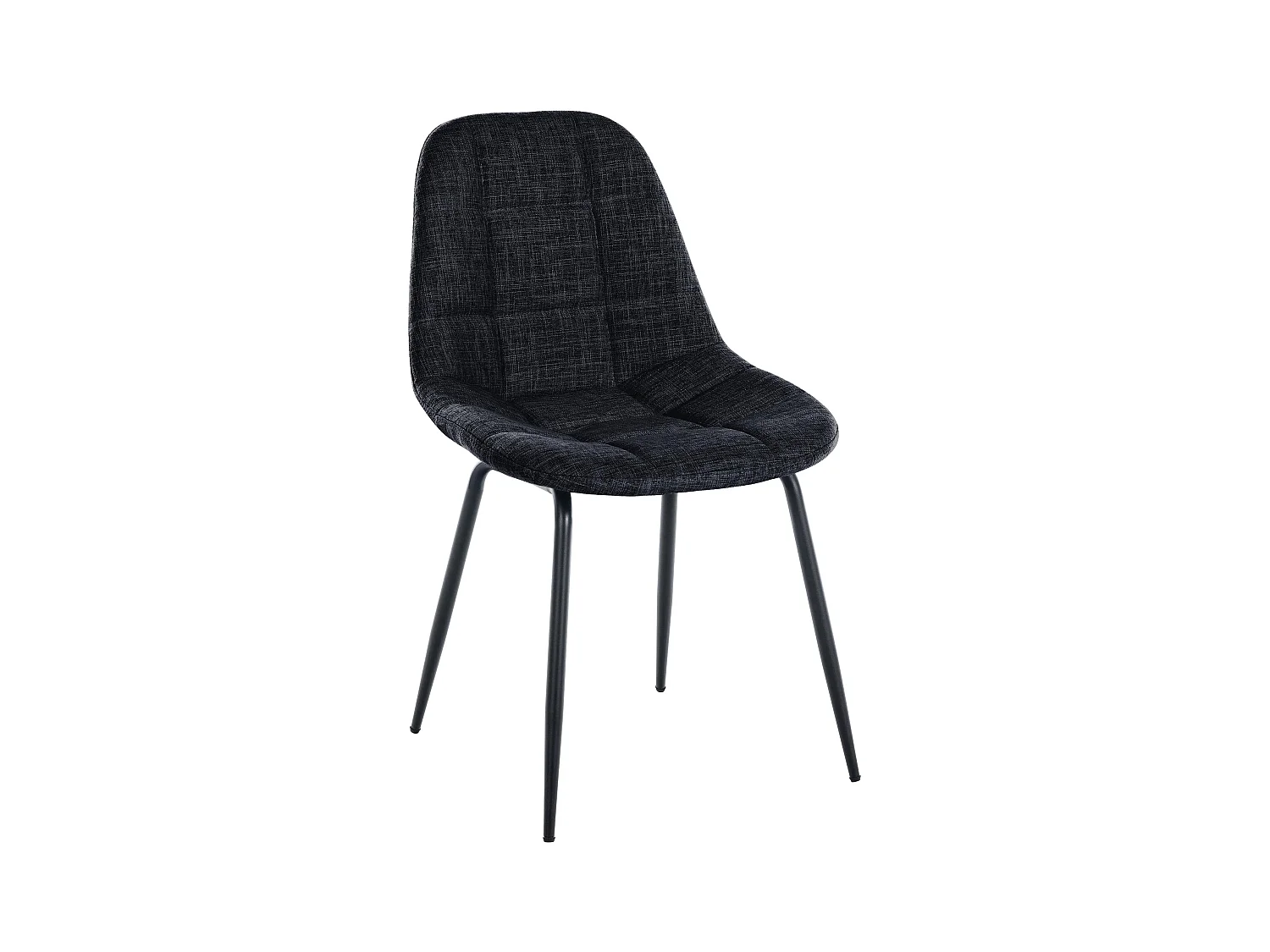 chaise salle à manger - Tissu - Noir - Tom