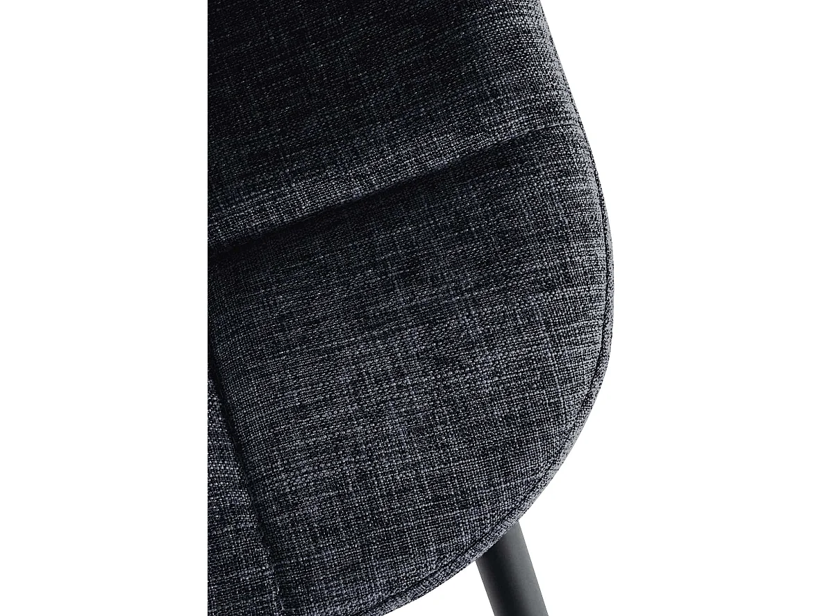 chaise salle à manger - Tissu - Noir - Tom