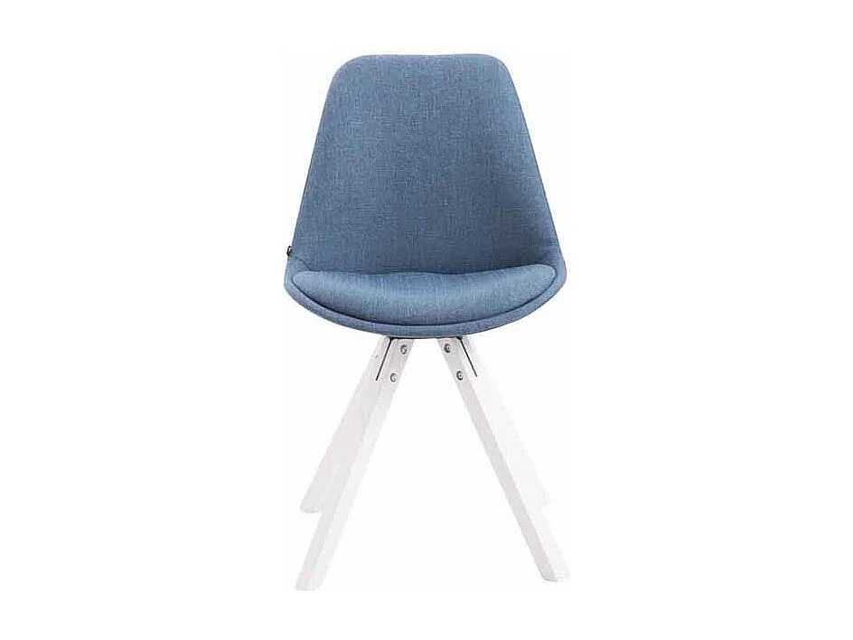 chaise salle à manger - Tissu & Blanc - Bleu - Toulouse