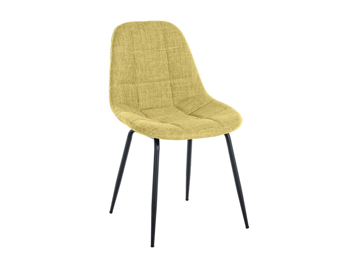 chaise salle à manger - Tissu & Métal noir mat - Vert clair - Tom