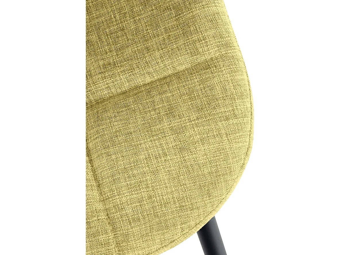 chaise salle à manger - Tissu & Métal noir mat - Vert clair - Tom