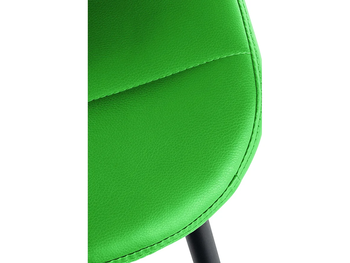 chaise salle à manger - Similicuir & Métal noir mat - Vert - Tom