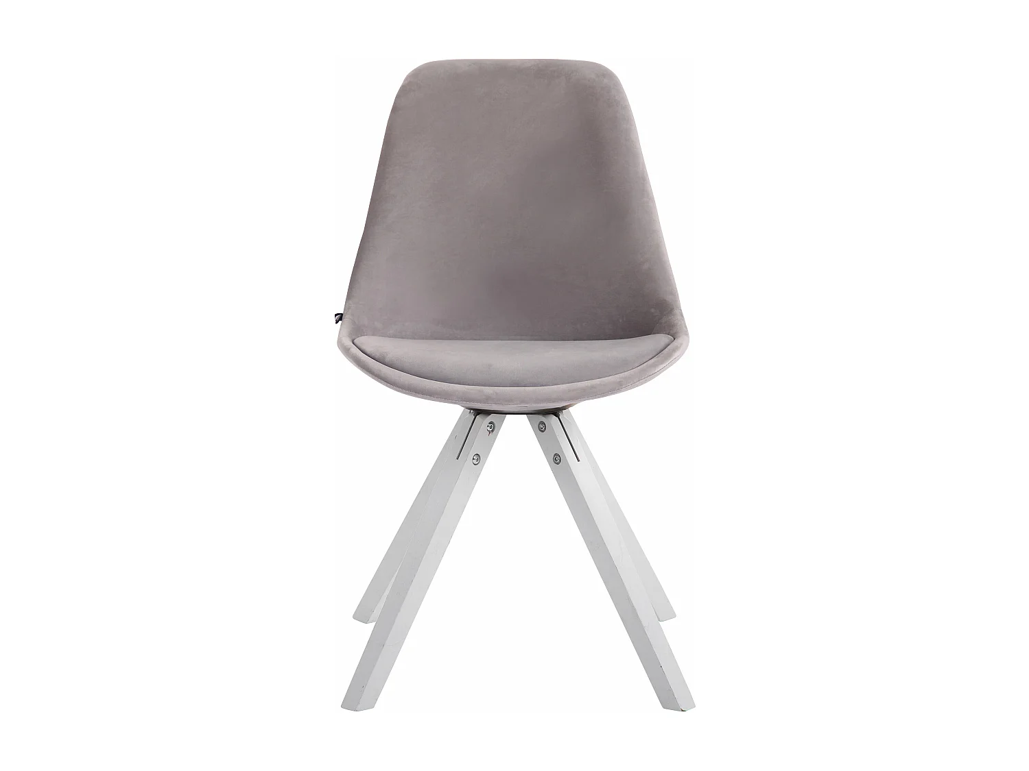 chaise salle à manger - Velours & Blanc - Gris - Toulouse