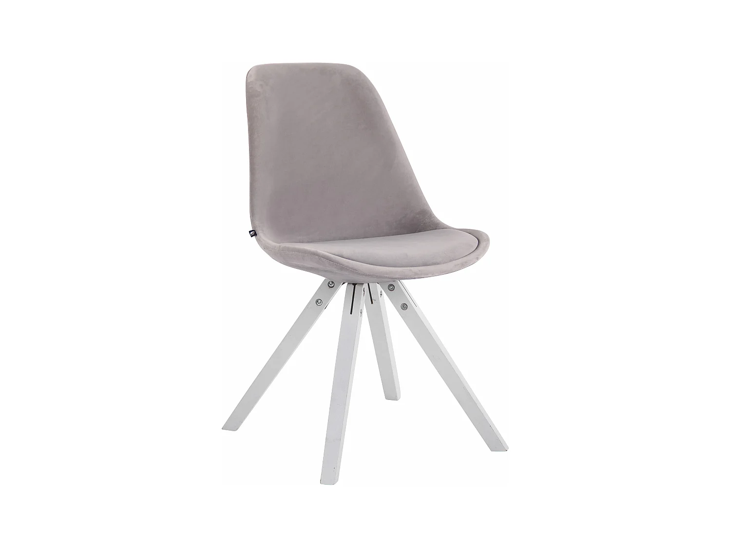 chaise salle à manger - Velours & Blanc - Gris - Toulouse